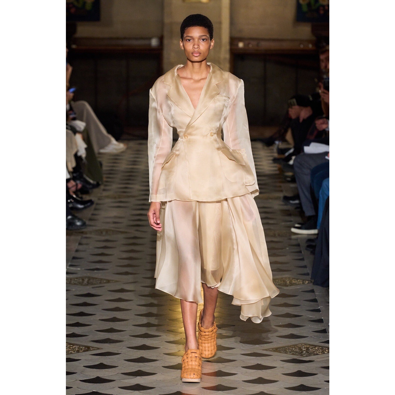 $2035 A.W.A.K.E. Mode Organdy Pleated Organza Silk Dress Size 38/Us2 — image 7 of 8
